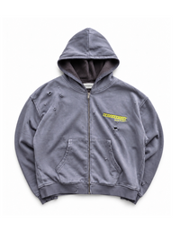DOUBLE LAYERED WAFFLE LINED HOODIE LILAC