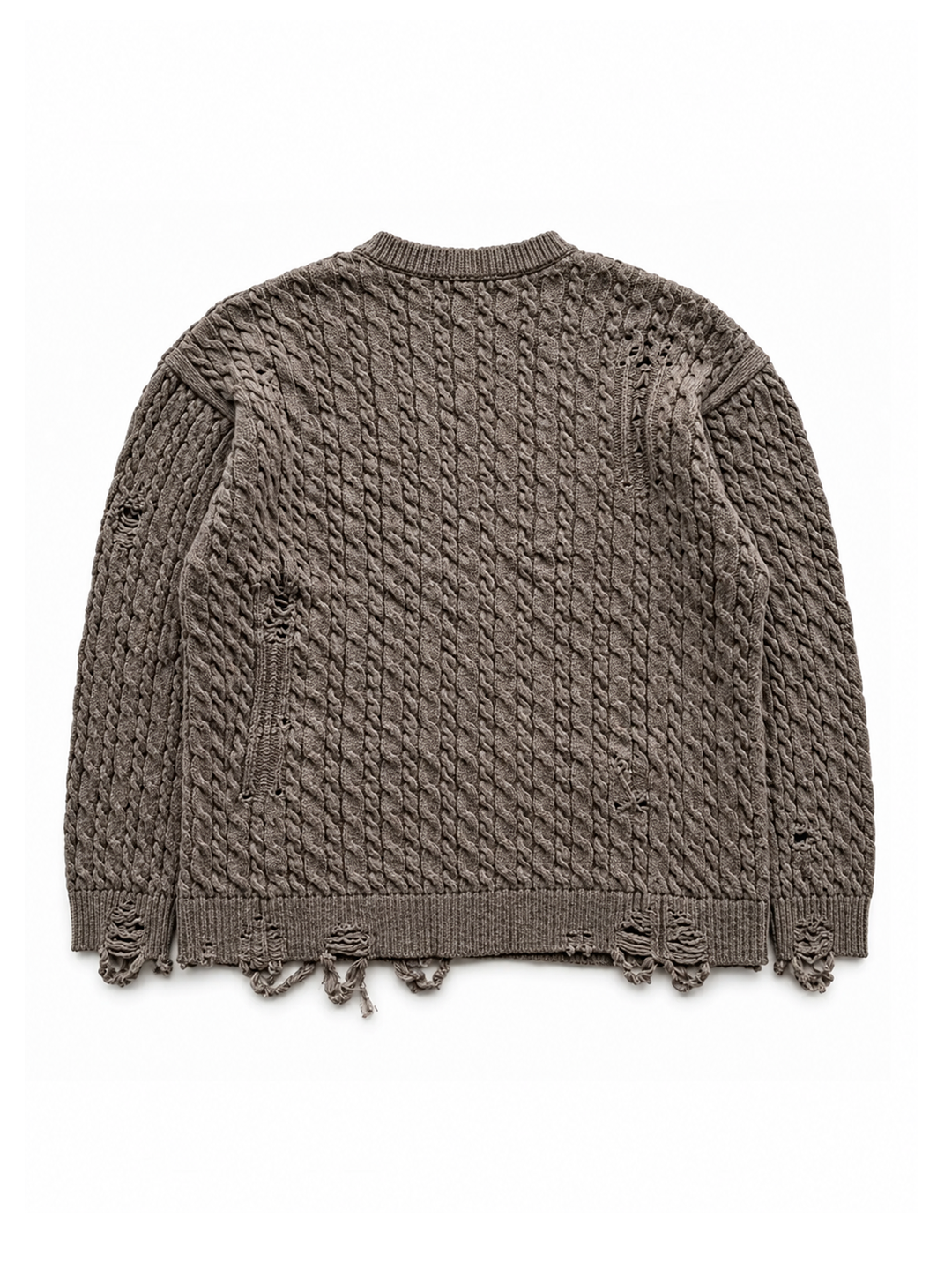 BROWN DISTRESSED CARDIGAN