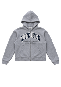 GREY COLLEGE ZIP HOODIE