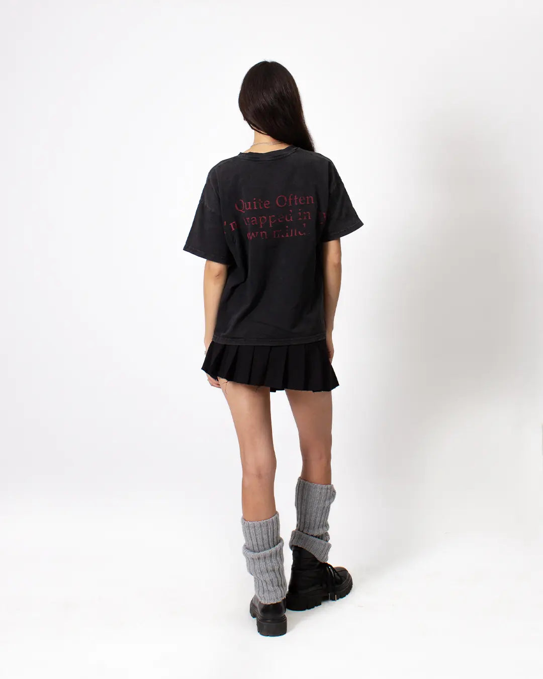 BLACK CROPPED TRAUMA STAR TEE
