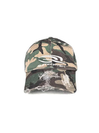 CAMO DISTRESSED SPORTS LOGO HAT