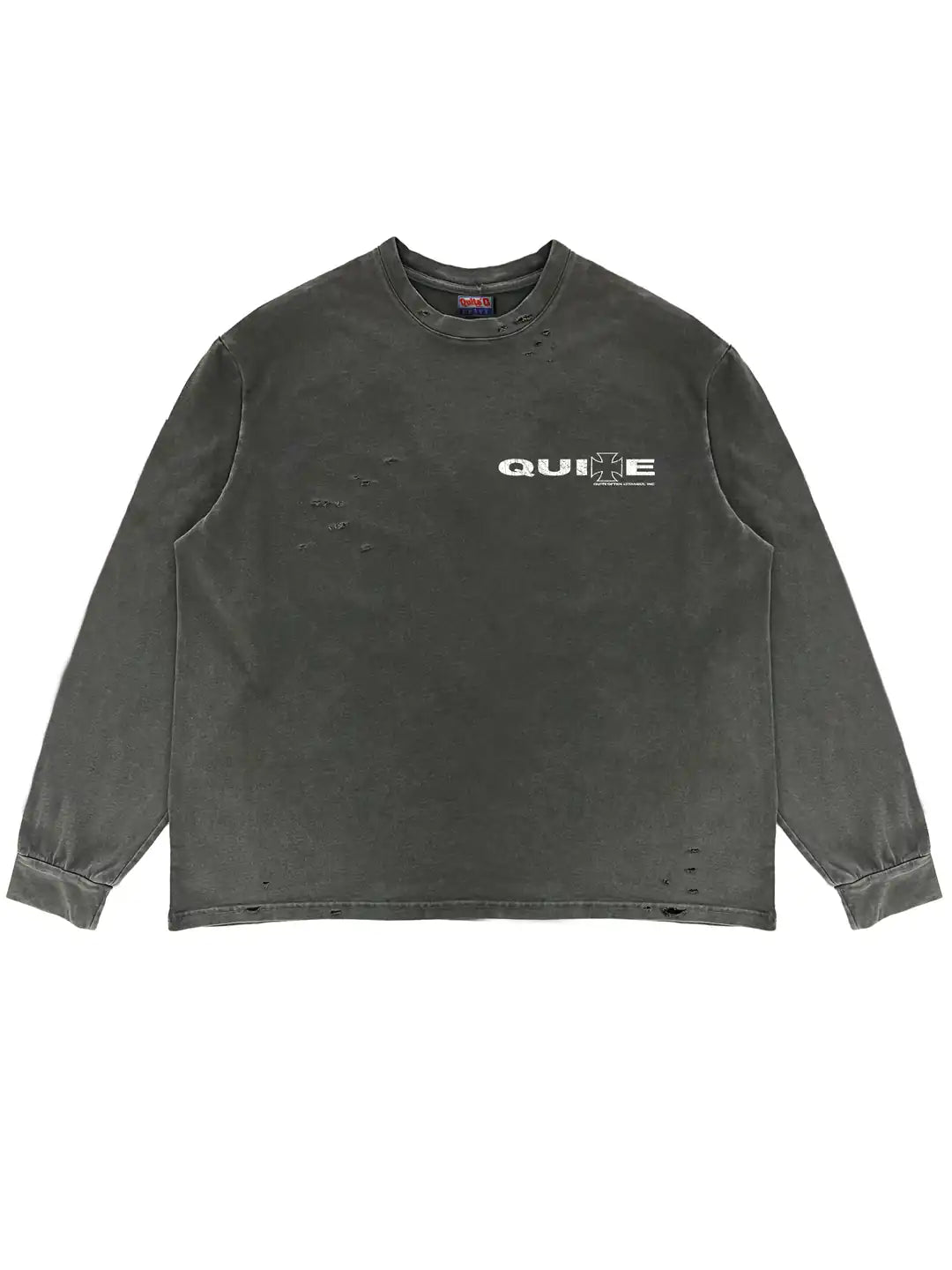 GREY DISTRESSED CROSS LONGSLEEVE
