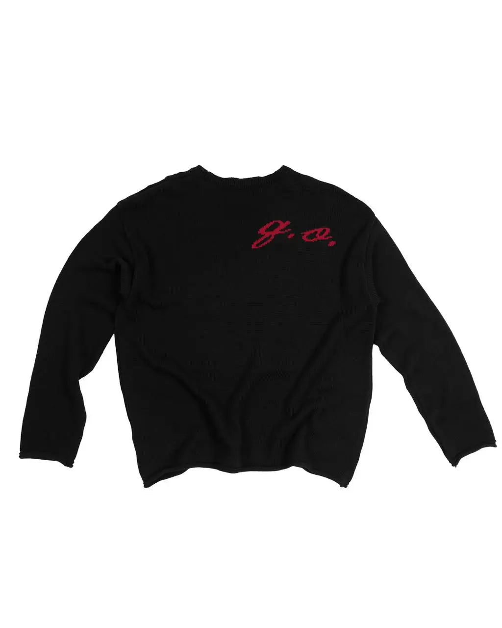 RED ON BLACK COLLAR KNIT