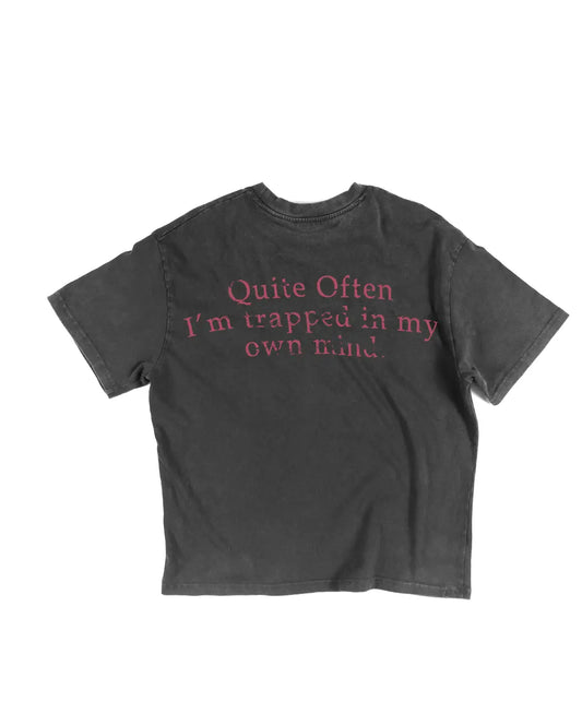 BLACK CROPPED TRAUMA STAR TEE