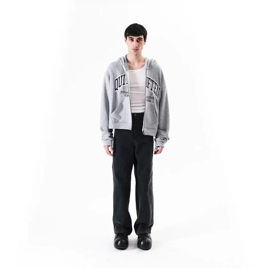 GREY COLLEGE ZIP HOODIE
