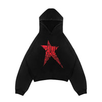 BLACK TRAUMA STAR HOODIE