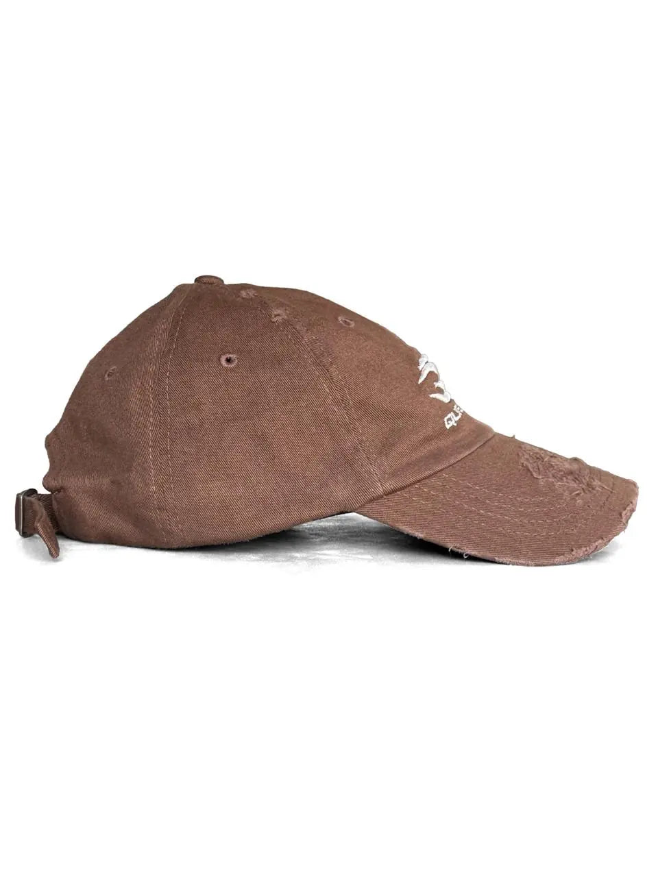 BROWN DISTRESSED SPORTS LOGO HAT