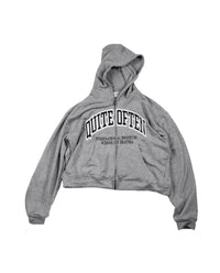 GREY COLLEGE ZIP HOODIE