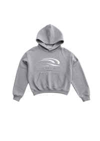 GREY MELANGE SPORTS LOGO HOODIE