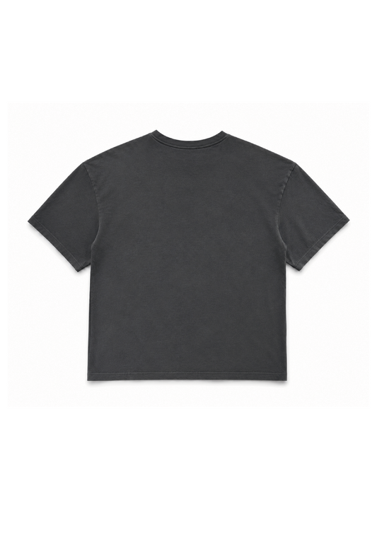 BLACK FADED SPORTS LOGO TEE