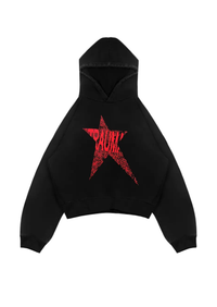 BLACK TRAUMA STAR HOODIE