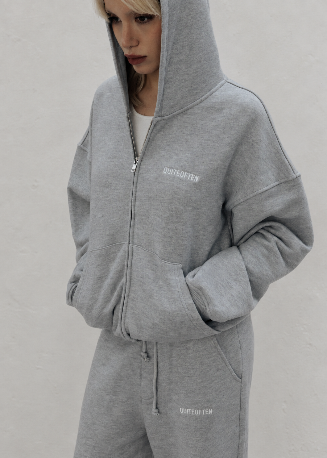 GREY UNIFORM ZIP HOODIE