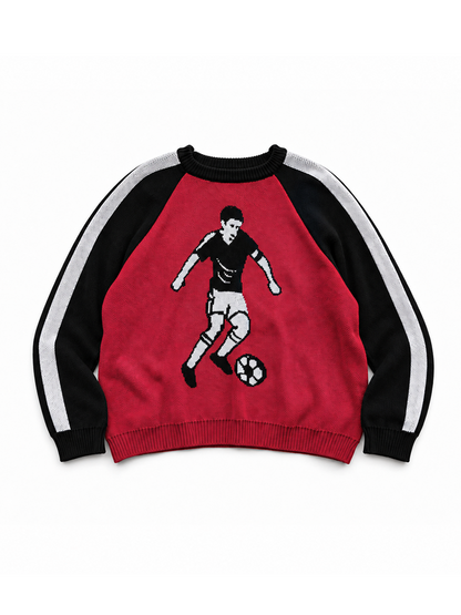 RED FOOTBALL KNIT