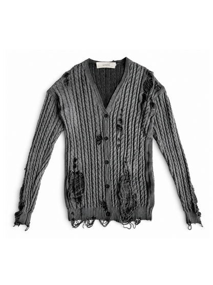 LONG DISTRESSED CARDIGAN
