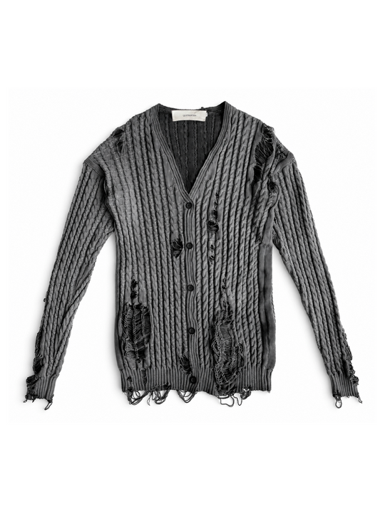 LONG DISTRESSED CARDIGAN