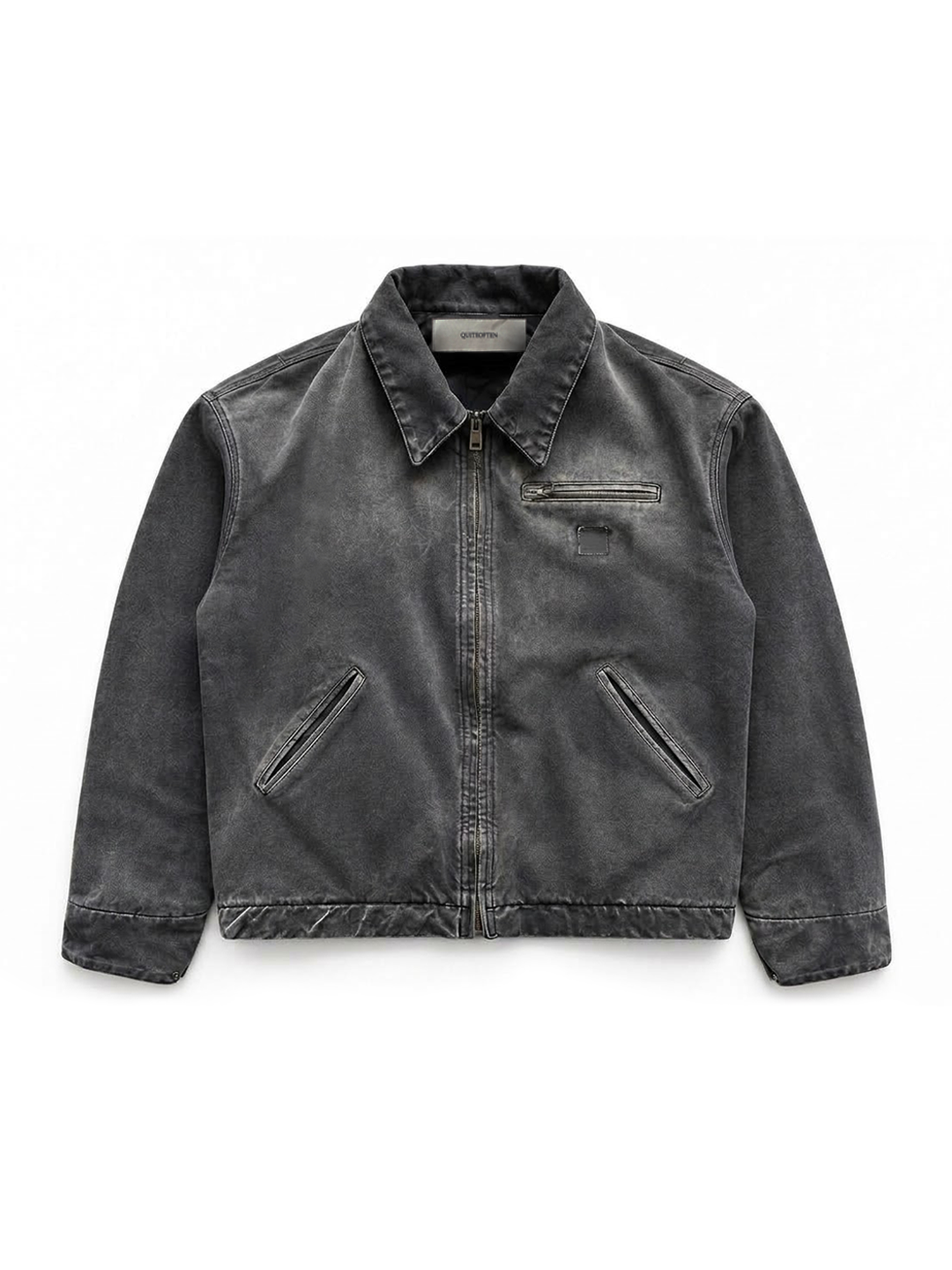 WASHED BLACK ZIP JACKET