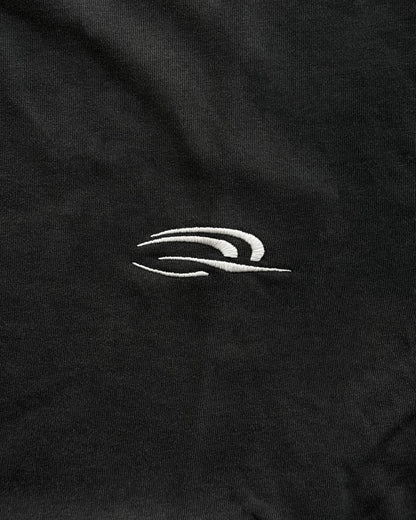 BLACK FADED SPORTS LOGO TEE