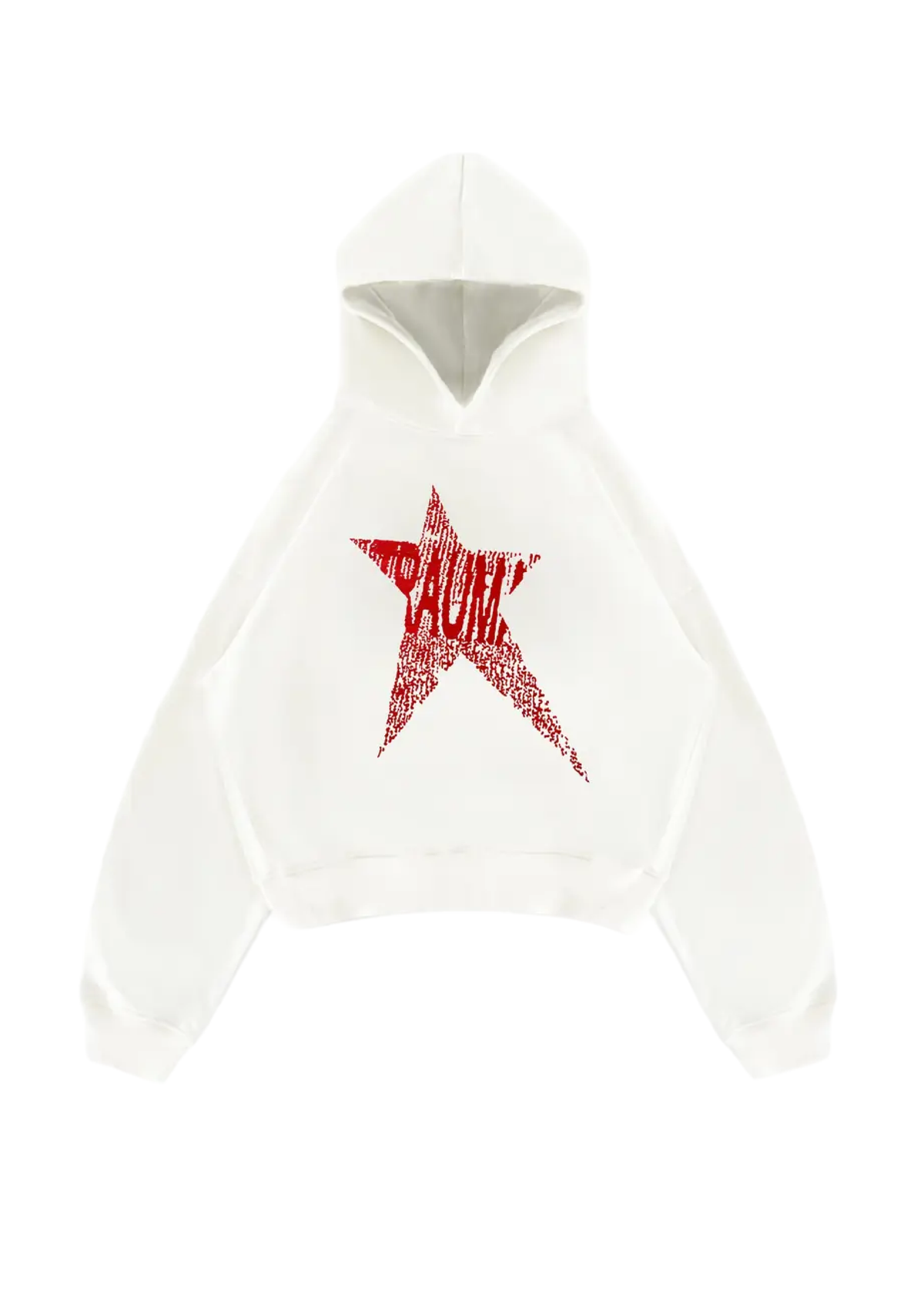 WHITE TRAUMA STAR HOODIE