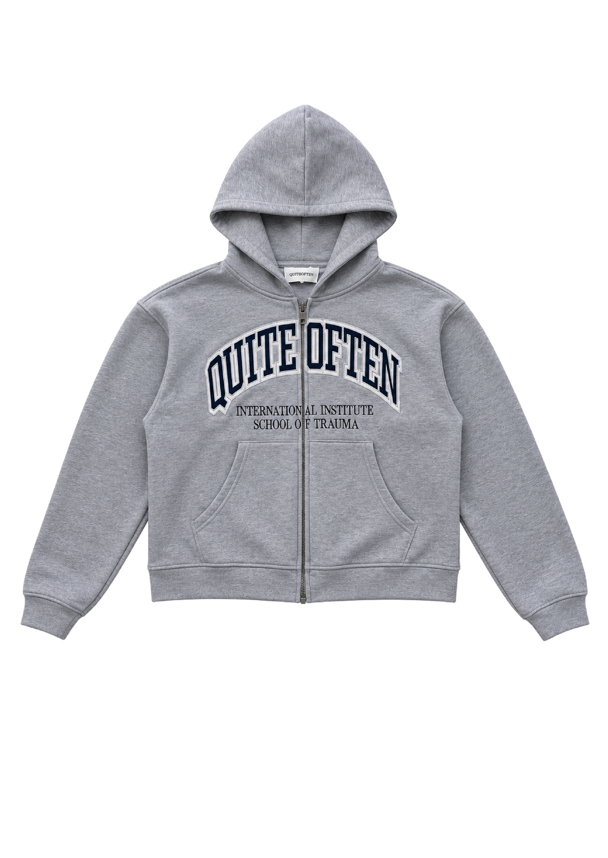 GREY COLLEGE ZIP HOODIE