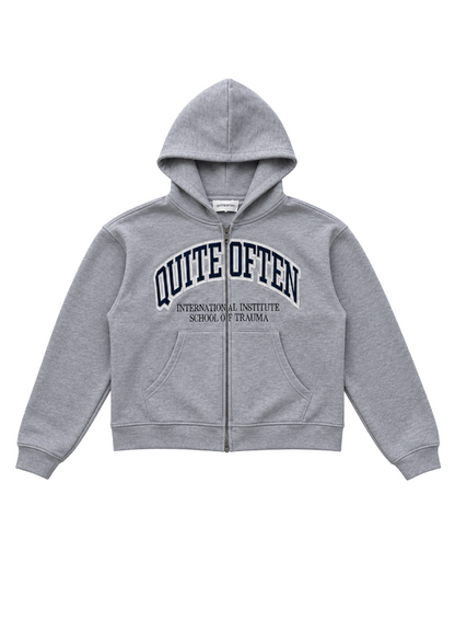 GREY COLLEGE ZIP HOODIE