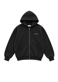 BLACK UNIFORM ZIP HOODIE