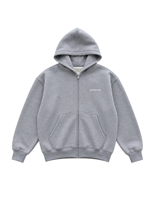 GREY UNIFORM ZIP HOODIE