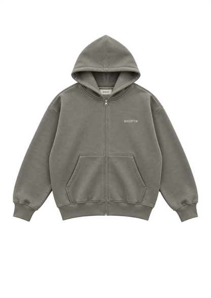 KHAKI UNIFORM ZIP HOODIE