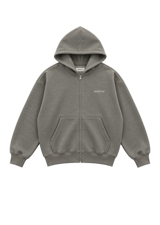 KHAKI UNIFORM ZIP HOODIE
