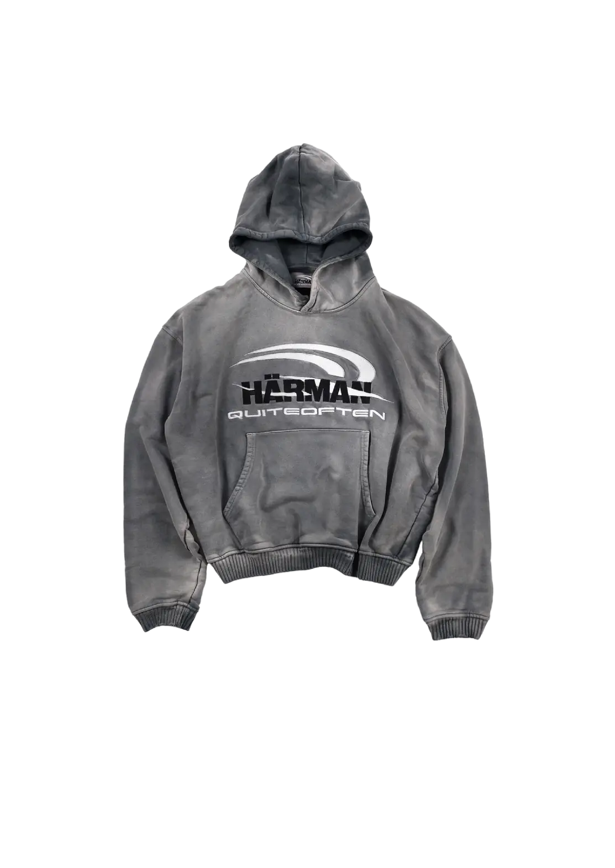 HÄRMAN QUITEOFTEN LOGO FADED HOODIE GREY