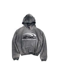 HÄRMAN QUITEOFTEN LOGO FADED HOODIE GREY