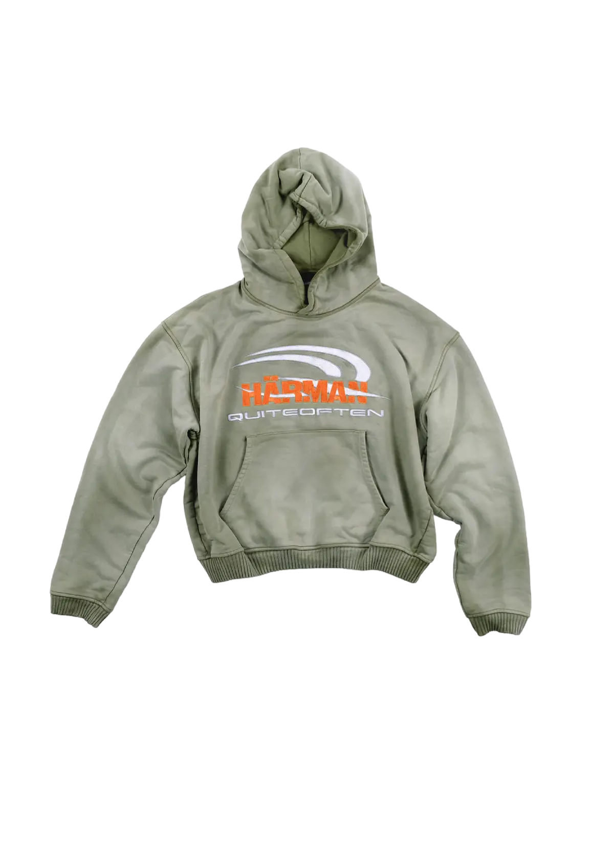 HÄRMAN QUITEOFTEN LOGO GREEN FADED HOODIE