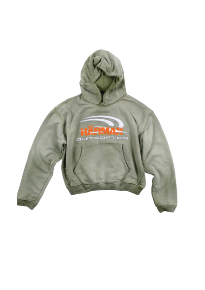 HÄRMAN QUITEOFTEN LOGO GREEN FADED HOODIE