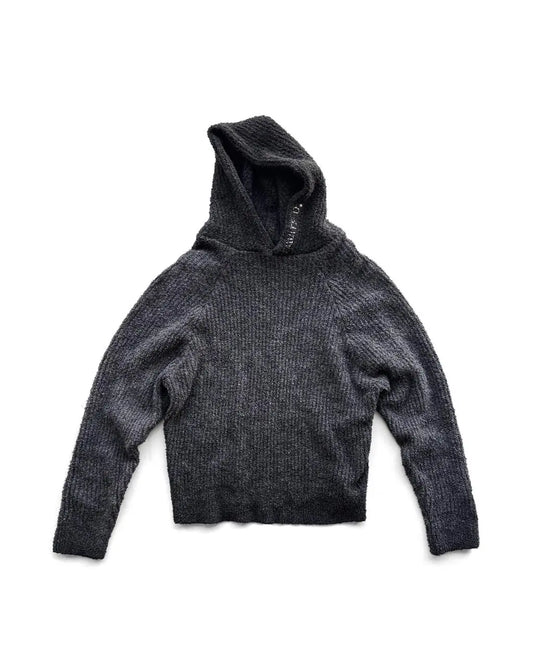 Logo Hand-Embroıdered Hooded Knıt Sweater