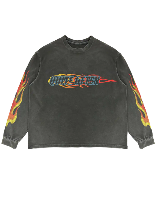 GREY FLAME LOGO LONGSLEEVE
