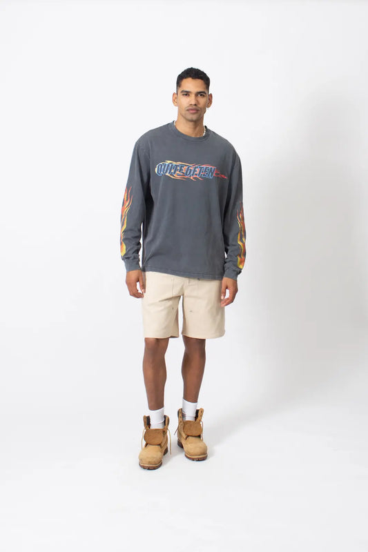 GREY FLAME LOGO LONGSLEEVE