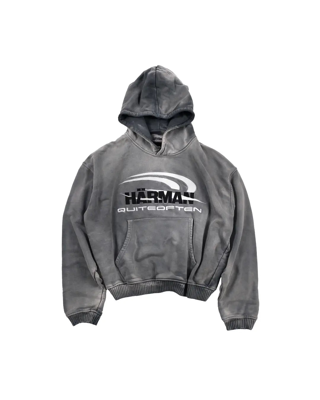 HÄRMAN QUITEOFTEN LOGO FADED HOODIE GREY