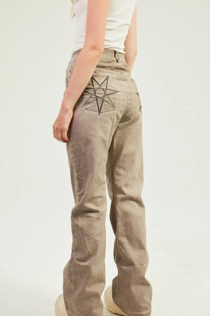 WASHED FLARED PANTS
