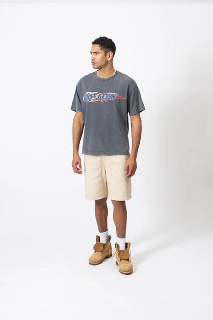 GREY FLAME LOGO TEE