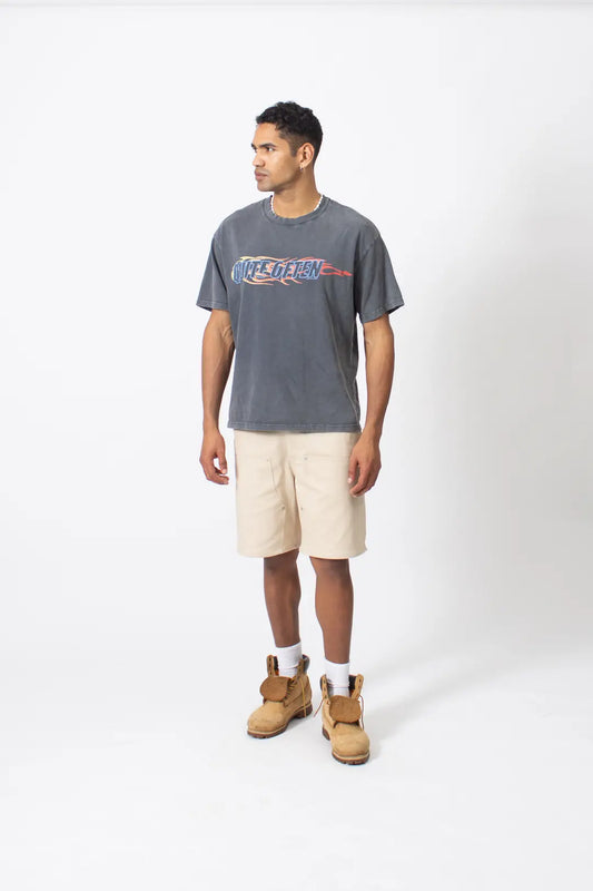 GREY FLAME LOGO TEE