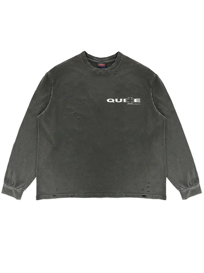 GREY DISTRESSED CROSS LONGSLEEVE