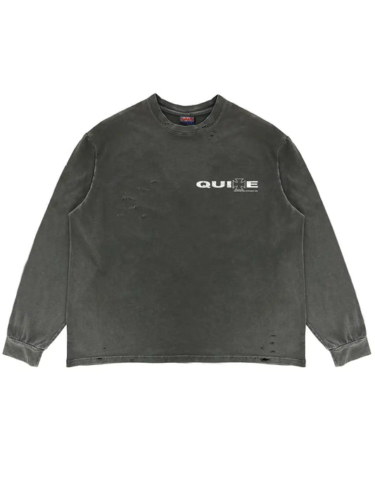 GREY DISTRESSED CROSS LONGSLEEVE