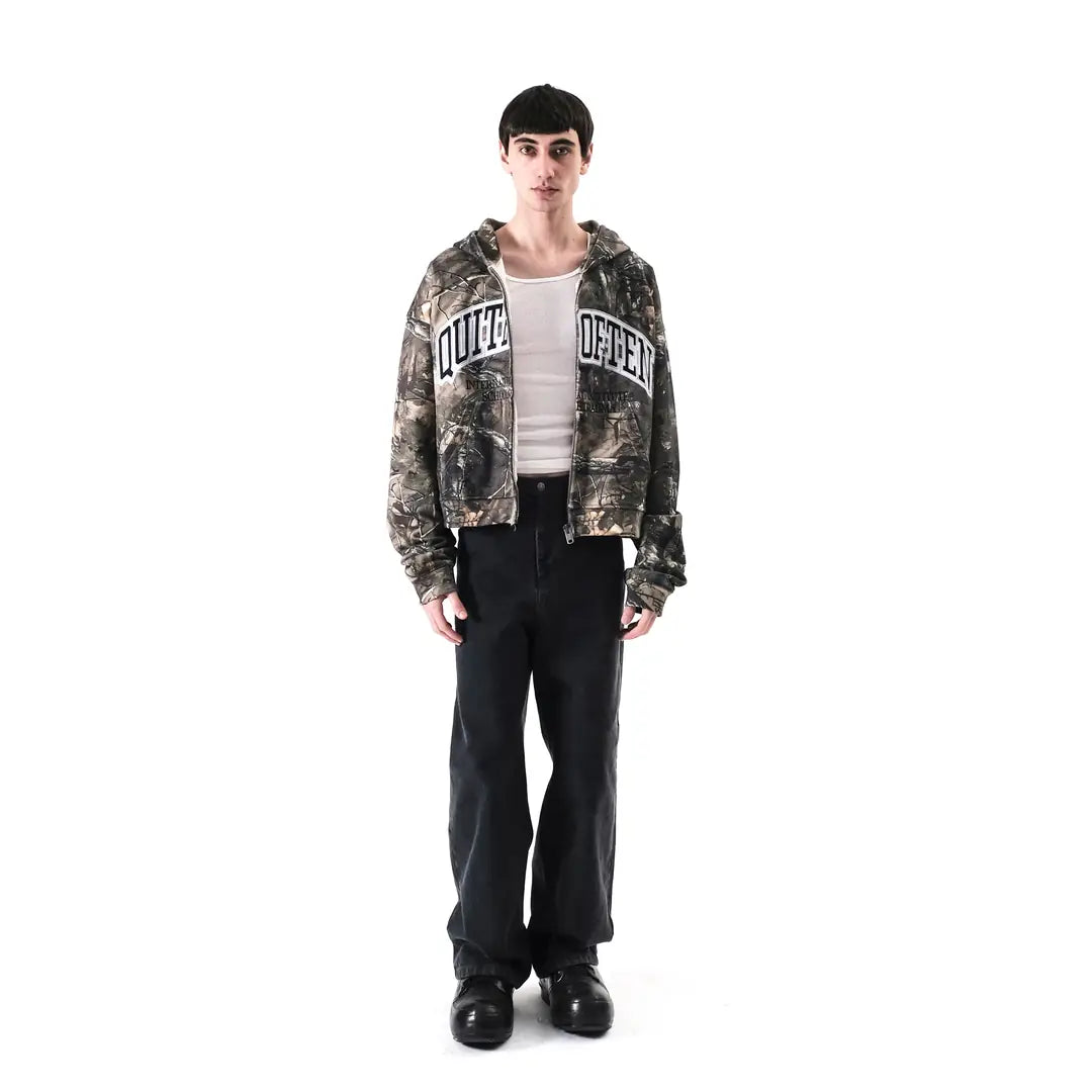 CAMO COLLEGE ZIP HOODIE