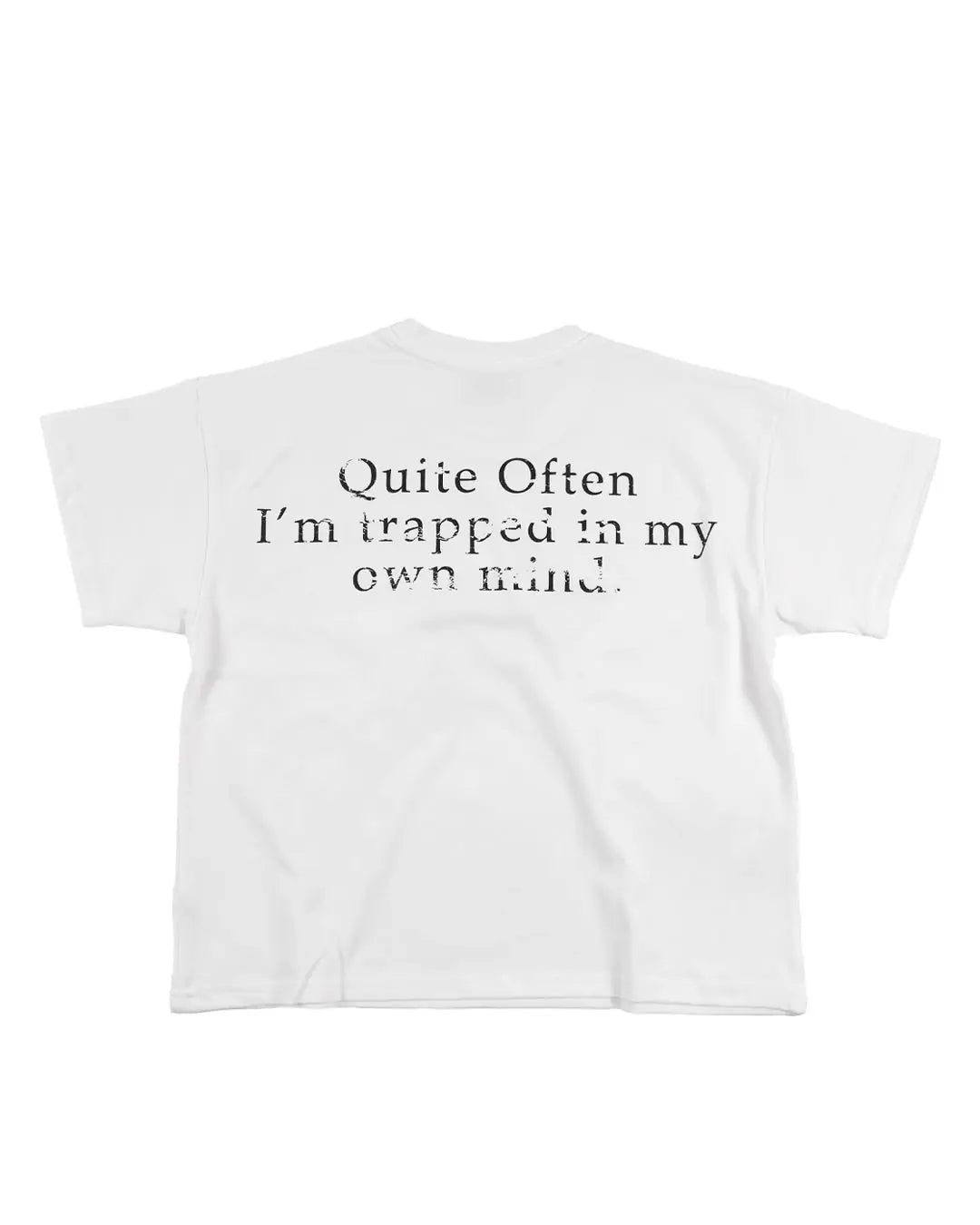 WHITE CROPPED TRAUMA STAR TEE