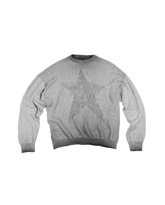 WASHED TRAUMA STAR KNIT GREY