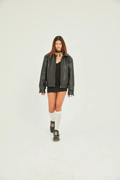 BLACK LEATHER JACKET