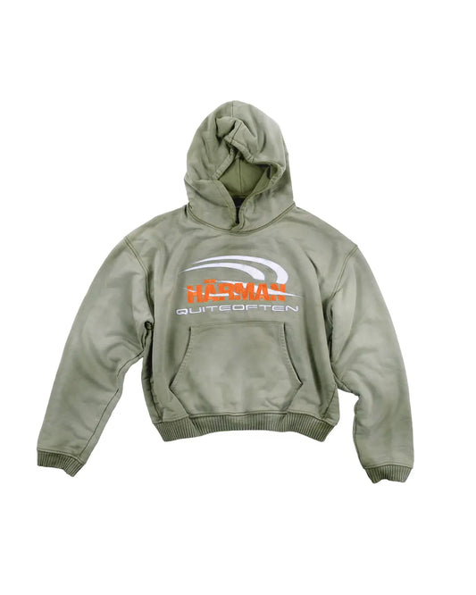 HÄRMAN QUITEOFTEN LOGO GREEN FADED HOODIE