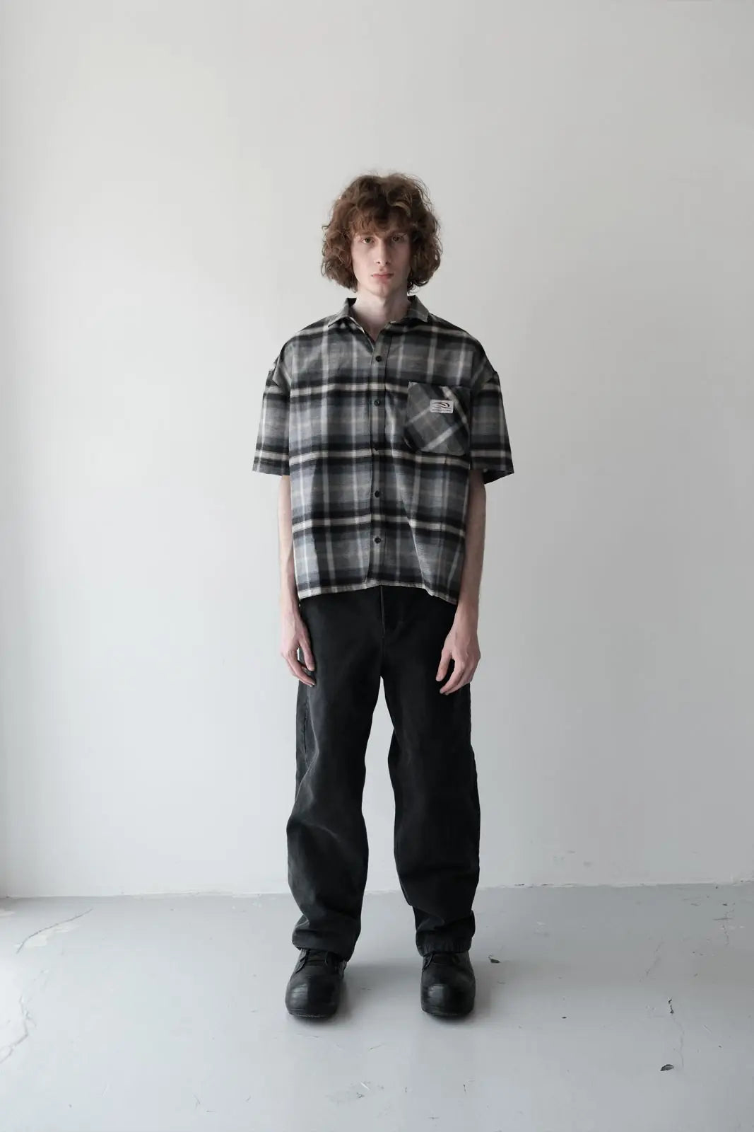 SHORT SLEEVE FLANNEL SHIRT GREY