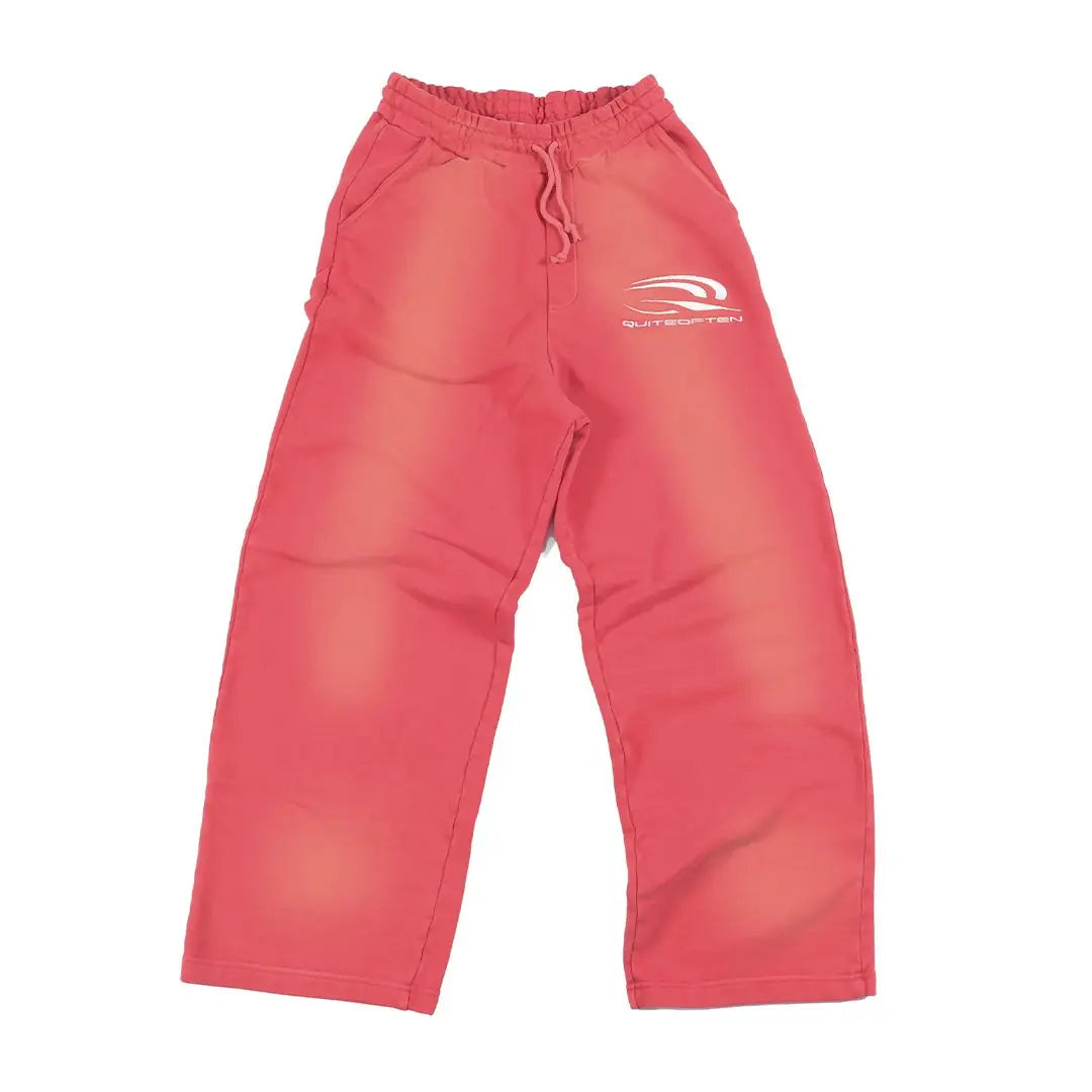 RED FADED SWEATPANTS