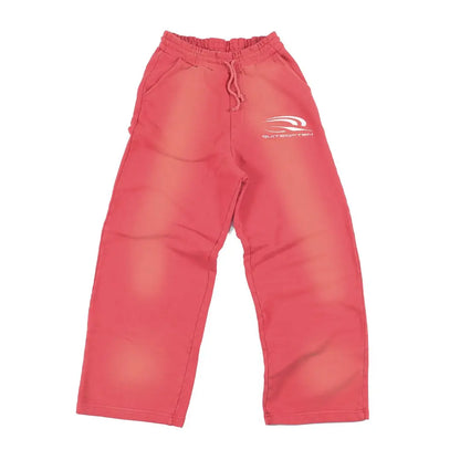 RED FADED SWEATPANTS