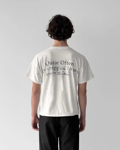 WHITE CROPPED TRAUMA STAR TEE